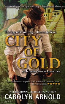 City of Gold by Carolyn Arnold panting of the legendary city of gold with waterfalls and greenery