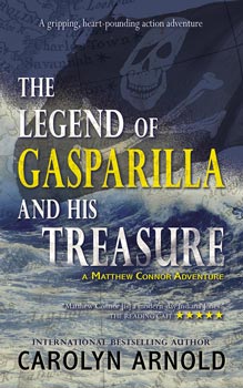 The Legend of Gasparilla and His Treasure by Carolyn Arnold pirate flag over a stormy sea.