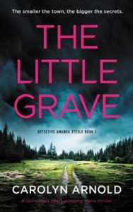 The Little Grave by Carolyn Arnold, a dark stormy sky over a clearing in the woods with a dirt two rut laneway