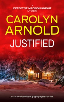 Justified by Carolyn Arnold blood spattered money on a green background