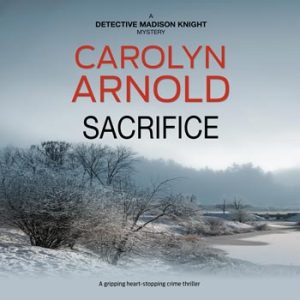 Sacrifice by Carolyn Arnold, a boathouse at the end of a dock sitting in a frozen river under a cloudy sky