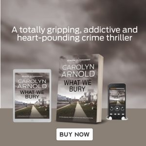 What We Bury by Carolyn Arnold Buy Now, woman running down a dark alley at night